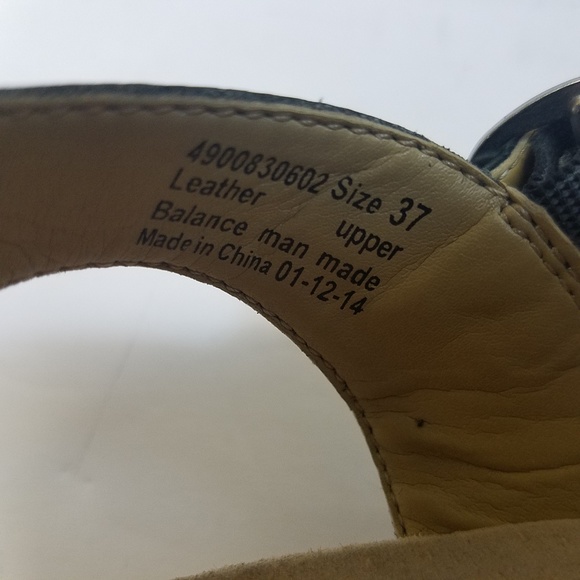 Dansko Leather Sandals Black Wood Sole Sz 7 - Picture 8 of 8